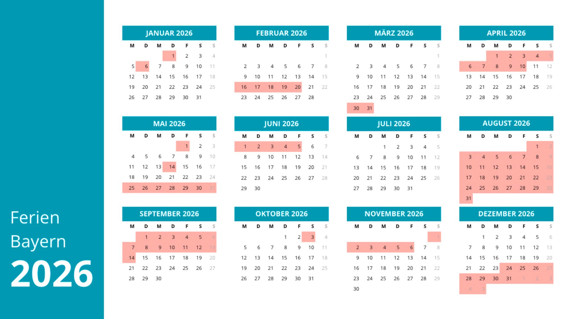  Ferien Bayern 2026 – Alle Schulferien und Feiertage im Überblick Motiv 